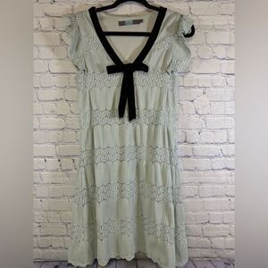 Anthropologie Eva Franco Light Blue Cata Cap Sleeve Above the Knee Swing Dress M